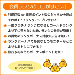 ちょびリッチの会員ランクのまとめ